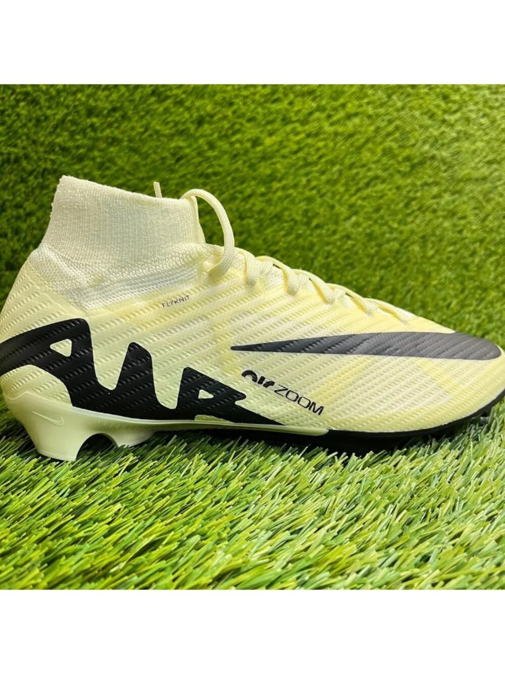 Nike Zoom Mercurial Superfly 9 Elite FG Mens Size 7.5 Yellow Black Soccer Cleats